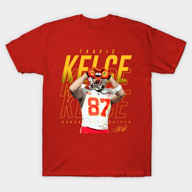 Travis Kelce Heart Sign T-Shirt by Juantamad